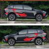 Adesivi in vinile per decorazione in rosso e grigio scuro, per autodecorazione, per carrozzeria auto, SUV, universali