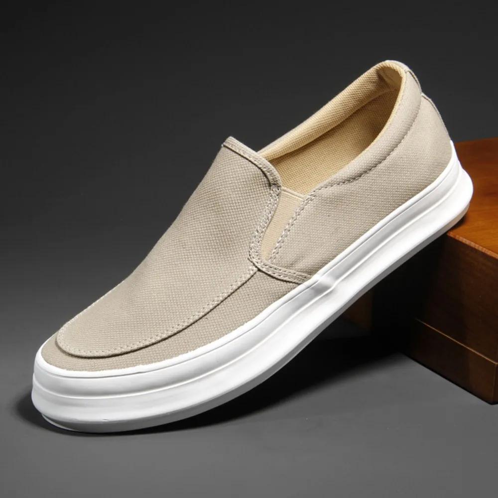 Canvas Schoenen Heren Nieuwe Ademende Casual Schoenen Klassiek Veelzijdig Trendy Dikke Zool Comfortabel Laag Model Canvas Herenschoenen Sneaker