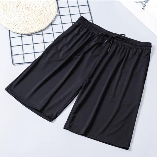 Heren Shorts Effen Kleur Losse Elastische Taille Kleurvast Studenten Shorts voor Dagelijks Gebruik