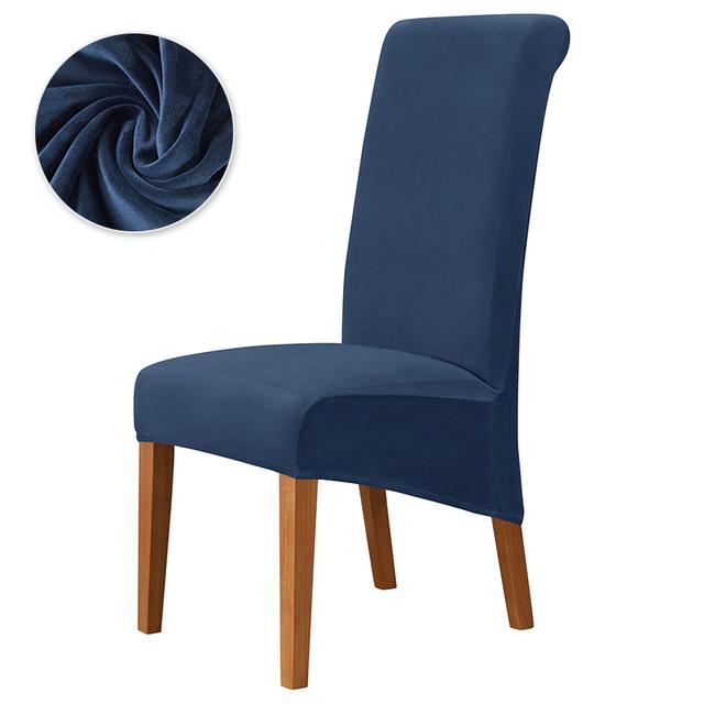High Back Universal Dining Chair Cover Stretch Velvet Chair Covers Long Back Chairs Seat Covers For Dining Room Kitchen Office