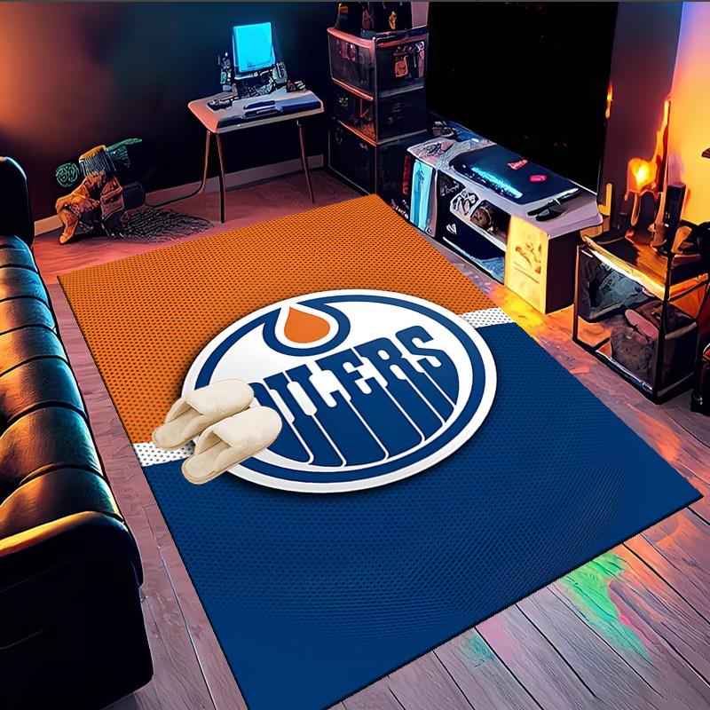 Edmonton Oilers Emblem Area Rug Suitable for Indoor And Outdoor,Carpets for Kitchens, Homes, Offices, Living Rooms,Home Decor,Christmas Gift