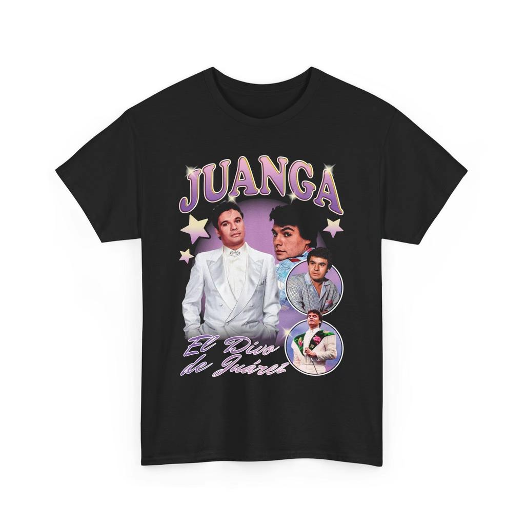 Vintage Mens Women T-Shirt with Juan Gabriel Graphic Print Fashion Harajuku Comfortable Round Neck Short Sleeve Casual Clothing