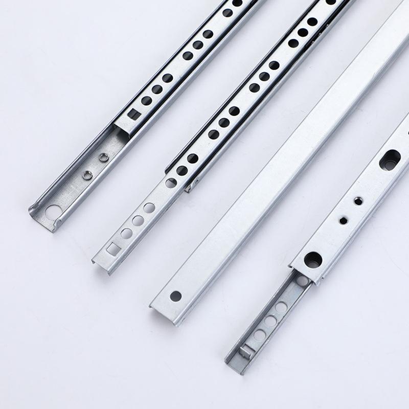 2 Sæt Glat Glidende Leje Skuffeskinner 17 mm Brede Tovejs Glidende Skuffeskinner 8"-17" Hardware Tilbehør Skuffeskinne