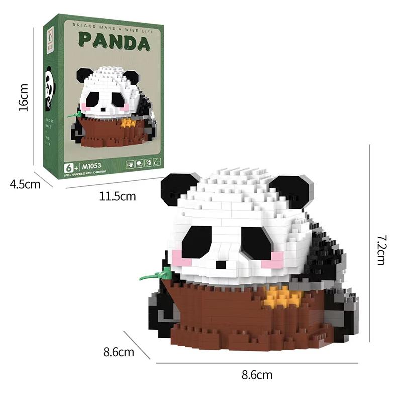 Fantasievolle Chinesische Riesenpanda Bausteine Blumen Niedliches Puzzle Zusammengebaut Kindergeburtstagsgeschenk Lässiges Zusammengebautes Spielzeug