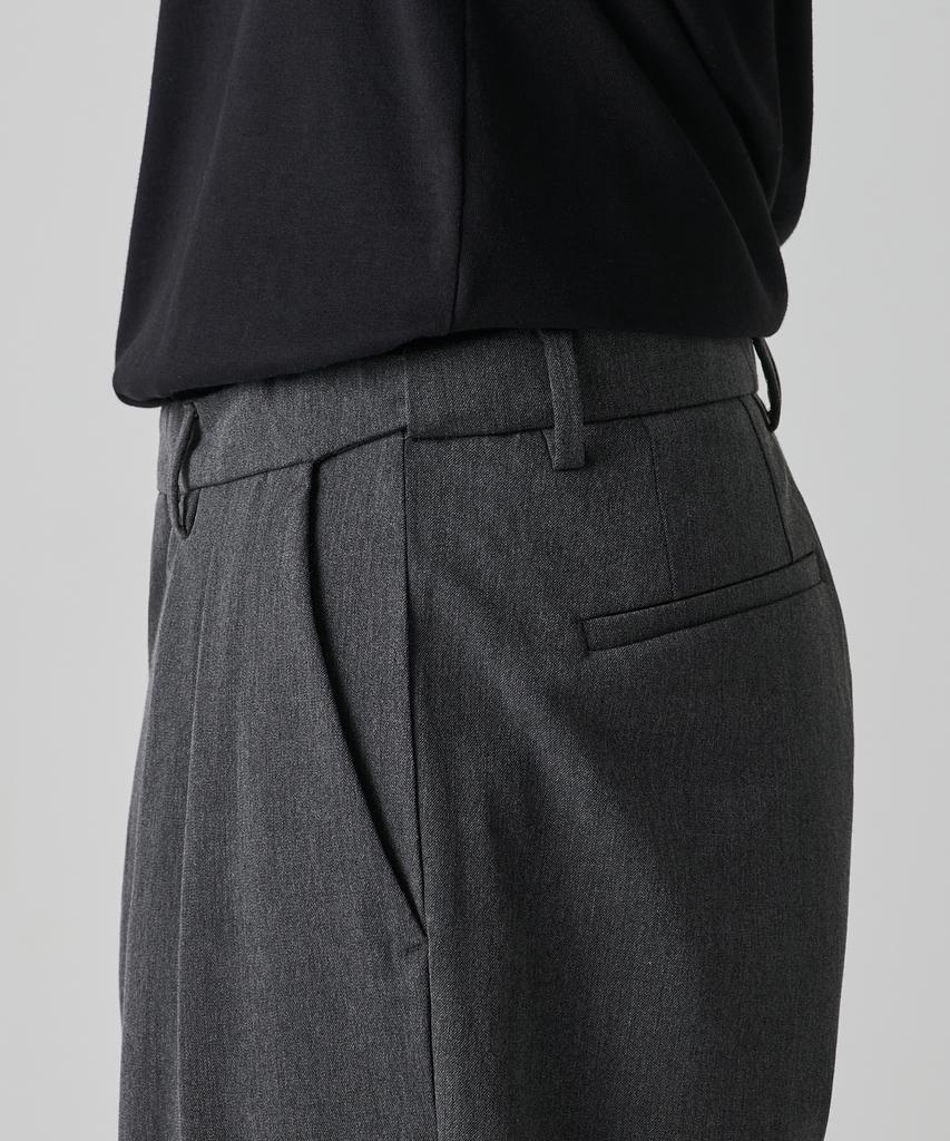 Musinsa Standard Reverse Two-Tuck Semi-Balloon Hidden Banding Slacks [Medium Gray]