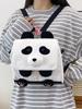 Canvas Panda Rucksack für Mädchen mit Stickerei Kompakte Studenten-Reise-Geldbörse