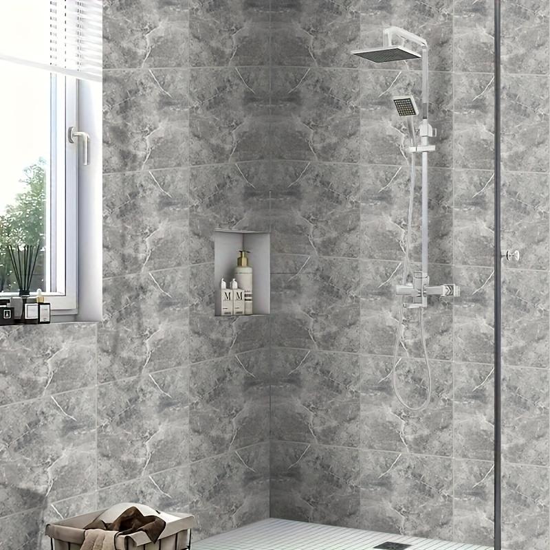 PVC Peel & Stick Marble Tiles, Mixed Marble Pattern Self‑Adhesive Wall Floor Sticker, Waterproof DIY Home Renovation Decor