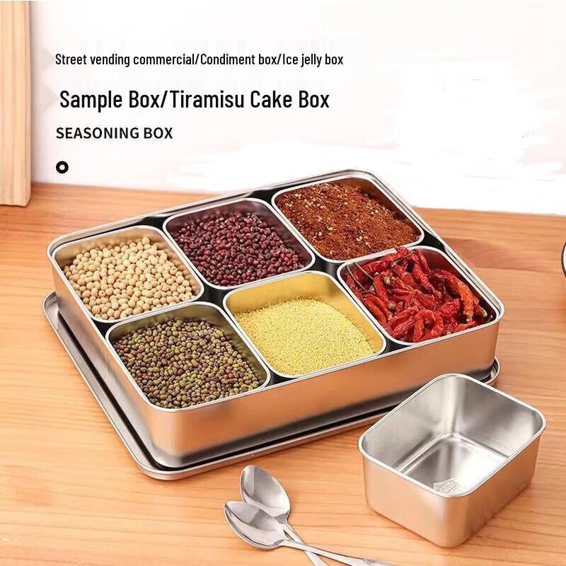 Stainless Steel Multi-Compartment Seasoning Box