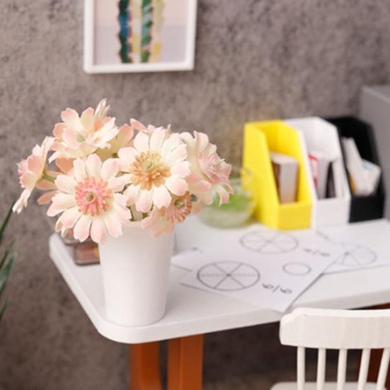 Mini Potted Plant 1:12 Scale Miniature Potted Flowers Tiny Table Centerpiece for Doll Mansion Mini Scene Decor