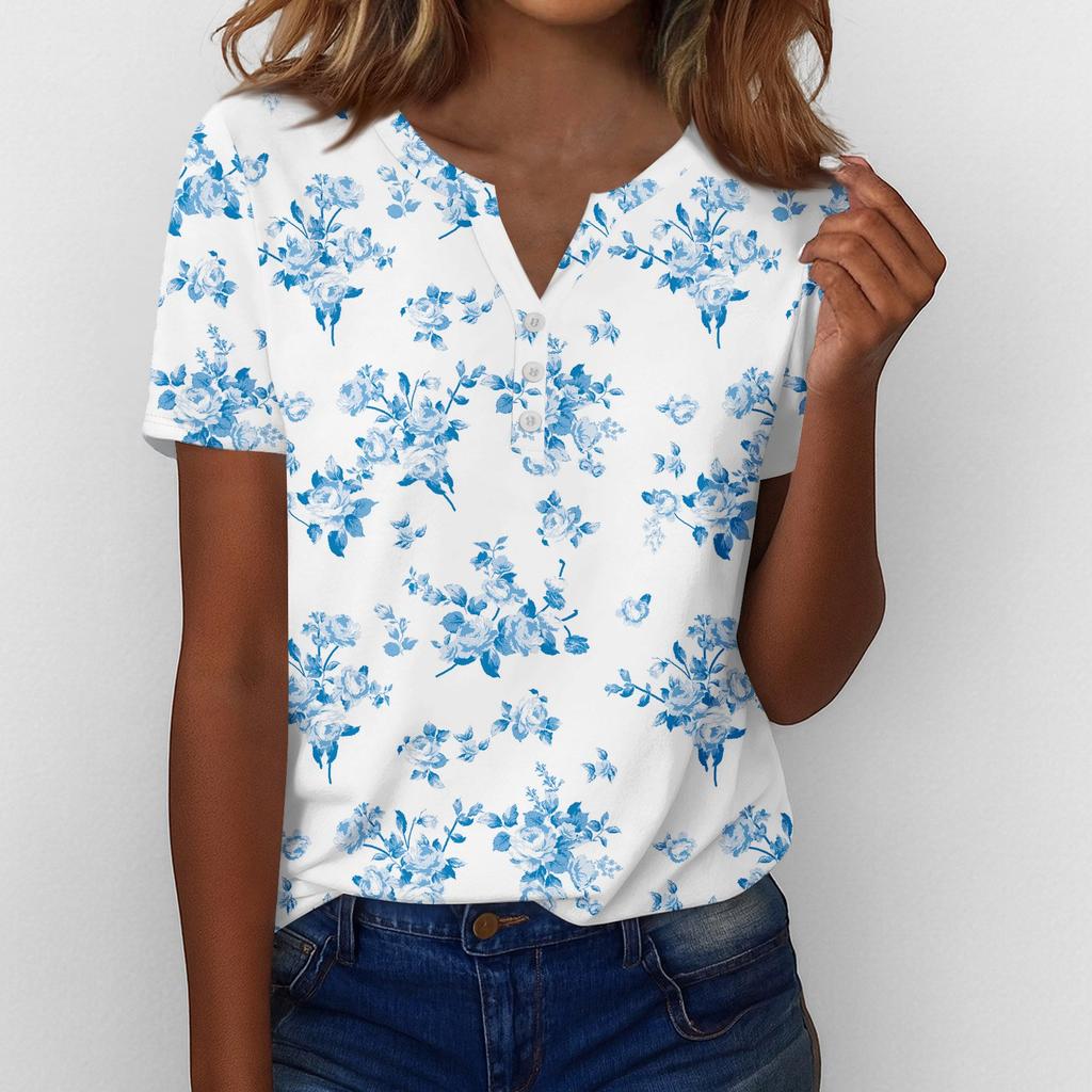 Summer Tops For Women Button Down Blouses For Women Dressy Casual V Neck T Shirts