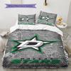 Dallas Stars Pattern Bedding Set Quilt Cover Pillowcase Home Decor Gift (1 * Duvet Cover + 2 * Pillowcase, Without Core)