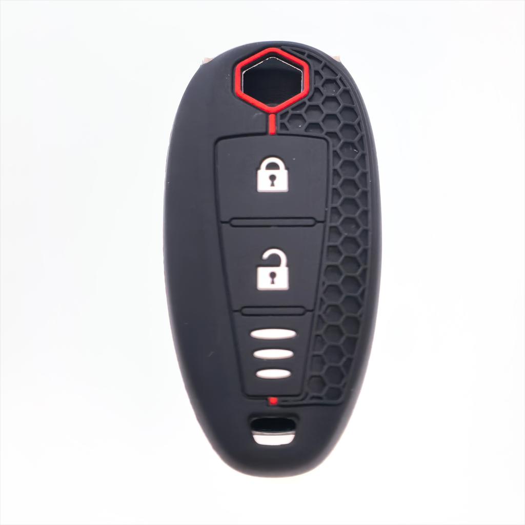 For Suzuki Baleno Ertiga Ciaz Ignis Kizashi Swift Sx4 S-Cross Vitars Silicone Car Smart Key Cover Case Bag Protector Keychain