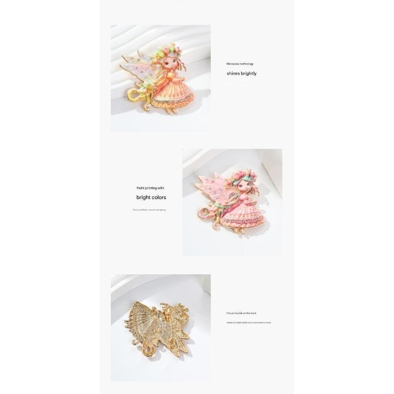 Flower Elf Brooch Zinc Alloy Lightweight Lapel Pin For Comfortable Wear Ideal Parties Weddings Daily Fashion Accessory