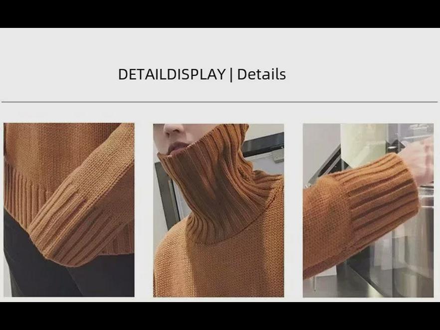 Men's Solid Color Turtleneck Sweater - Hong Kong Style, Korean-Inspired, Loose Fit, Trendy for Couples and Students