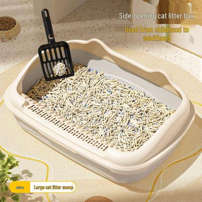 Extra-Large Side-Opening Semi-Enclosed Cat Litter Box