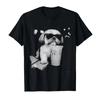 Grappige Shih Tzu Drinkt IJskoffie Hondenliefhebbers Meme Grafisch T-shirt Voor Mannen Vrouwen 100% Katoen T-shirts Korte Mouw Tops 04063