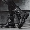 Men's High-top Leather Fashion Non-slip Anti-collision Motor Vehicle Boots