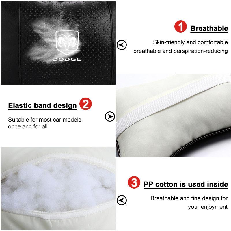 1/2 buc Piele Interior Auto Scaun Tetieră Gât Pernă Accesorii Auto pentru Dodge Caliber Ram 1500 Caravan Charger Grand Caravan Journey Coolway Durango