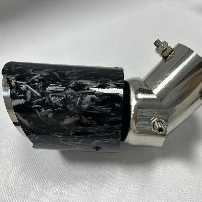 Modificação de carro ponteira de escape com padrão forjado 63-89mm ponteira de escape de aço inoxidável cotovelo ajustável concha de plástico ABS ponteira de escape