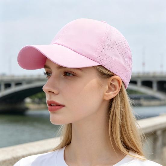 Women Baseball Cap, Adjustable Elastic Straps Quick-Drying Sun Hat, Criss-Cross Ponytail Design Baseball Hat for Running Yoga Hiking