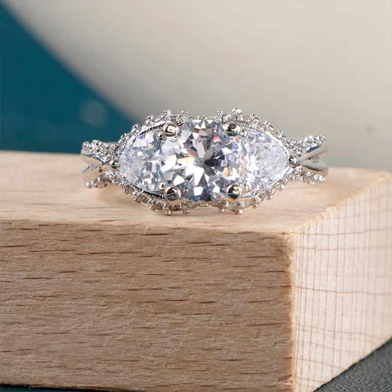 BELLA BOX Fashion Contracted Style Women's Rings Shiny White Zirconia Delicate Accessories For Party Female Aesthetic Jewelry