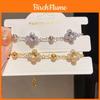 Fashion Jewelry Floral Zircon Stone Bracelet With Copper Material For Women