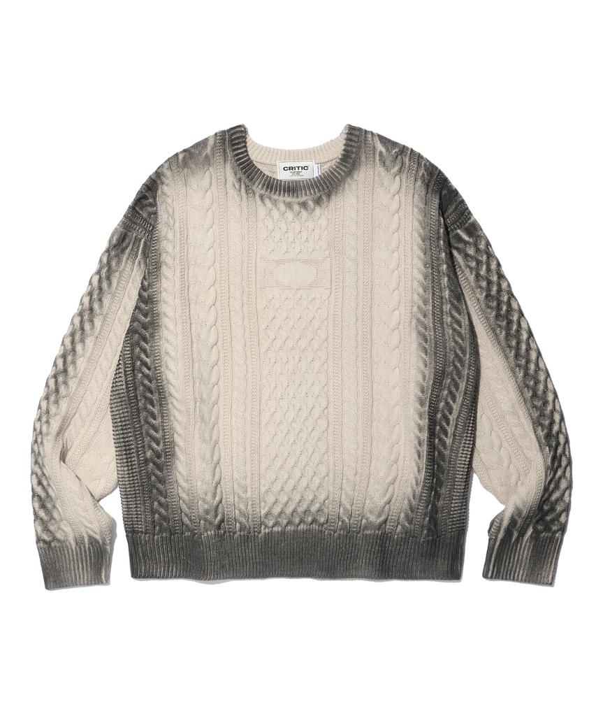 CRITIC Wormhole Spray Cable Knit Beige