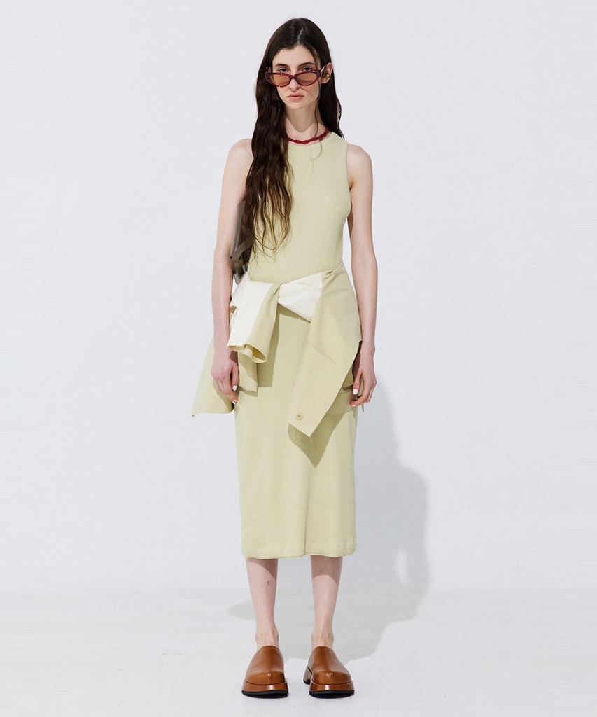 WNDERKAMMER Back Cut-Out Sleeveless Dress_Light Green