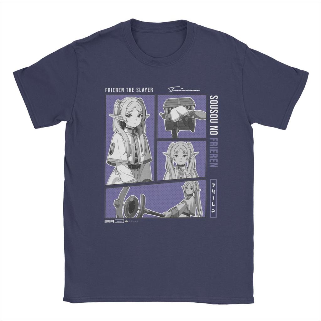 Maglietta Sousou No Frieren da Uomo Anime Giapponese Vintage 100% Cotone Girocollo Manica Corta Idea Regalo Top