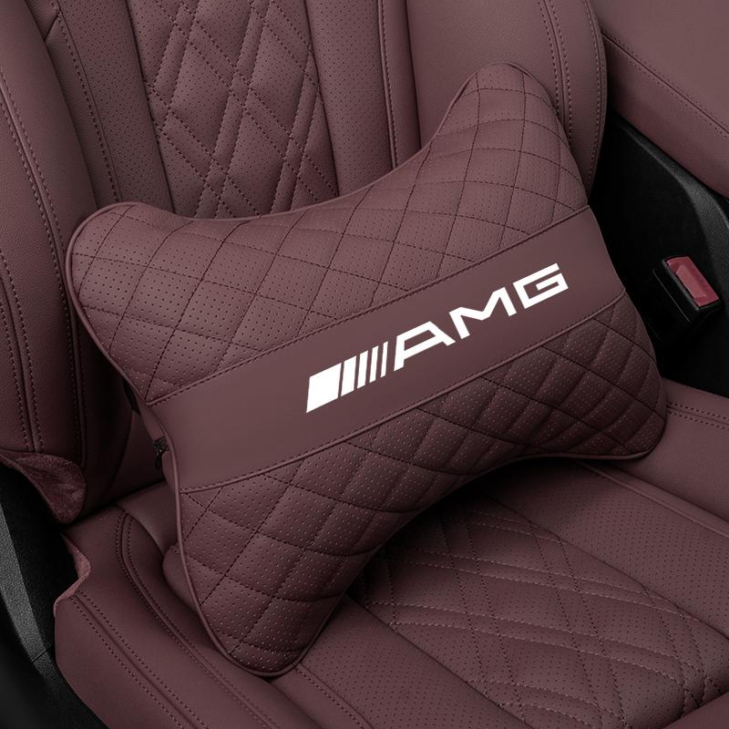 YGIG2 Car Seat Head Support Cushion Lumbar Pillow Interior Accessories For Mercedes Benz AMG Smart W205 C300 W203 W206 W108 W124 W126