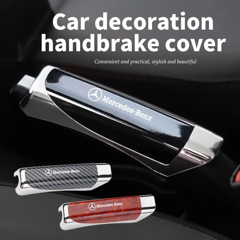 CRC1 Car Hand Brake Cover Carbon Fiber Handbrake Grip Cover for Mercedes Benz W212 W213 W214 W210 GLK GLS W203 W204 W211 A200 bag