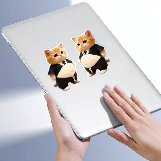 1 Pair Elastic Belly Animal Sticker Anxiety Stress Relief Fat Tummy Dog Cat Horse Decal Pinch Silicone Belly Animal Anti-collision Sticker