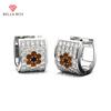 Dainty Hoop Earrings For Women Aesthetic Flowers Small Circle Earrings Bridal Wedding Party Romantic Accessories Jewelry