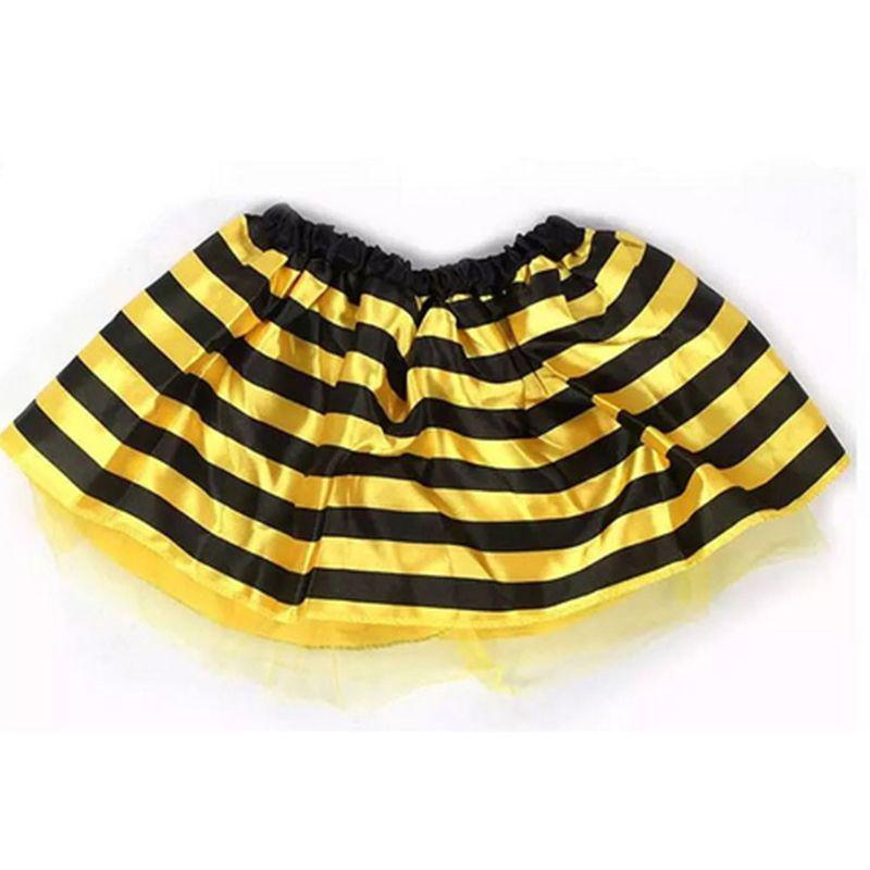 4Pcs/Set Kid Fairy Costume Set Ladybird Bee Glitter Cute Wing Striped Layered Tutu Skirt