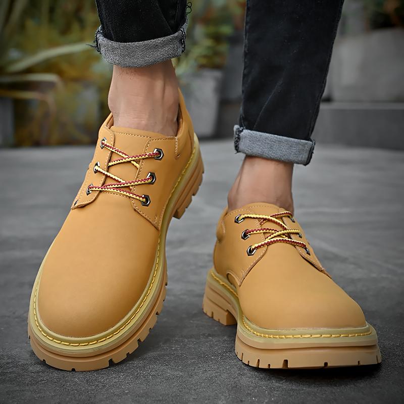 Fashion Autumn Men Casual Shoes Genuine Leather Work Shoes Male Lace-up Flats Sneakers Platform British Business Party Dress Shoes 38-46
