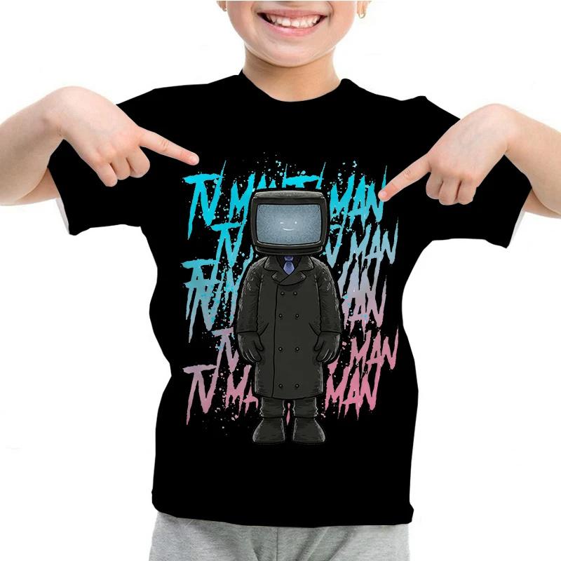 Summer Round Neck 3D Game Skibidi Toilet Printed T-shirts Fashionable Casual Short Sleeved Children's Boy T-shirts