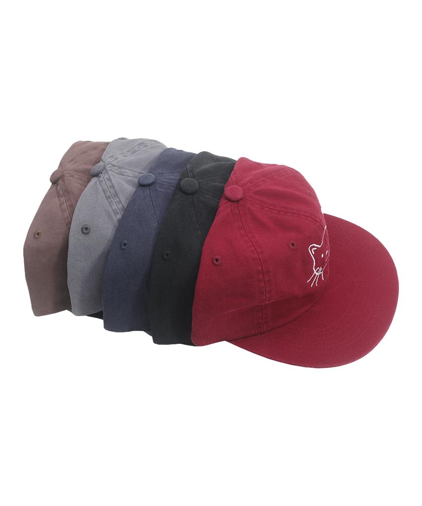 Eolaiteuaenggeul Cat Face Washed Cap (Navy)