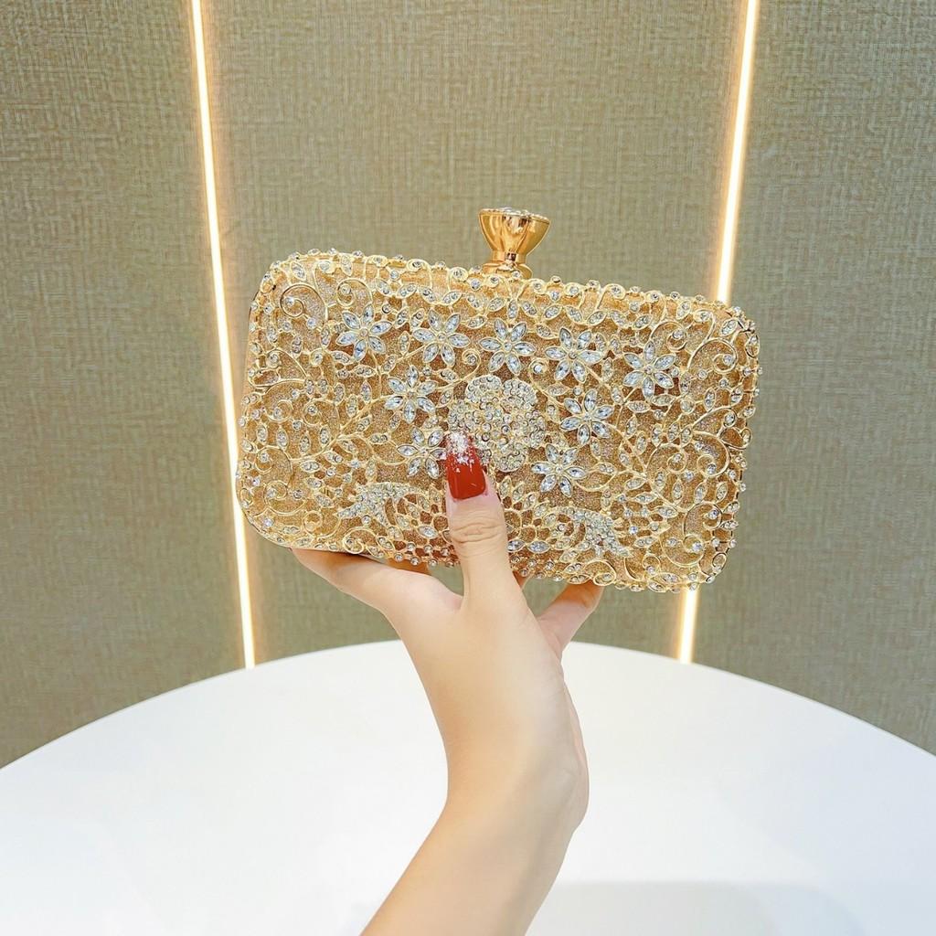 Elegant Ladies Evening Clutch With Rhinestones For Formal Events