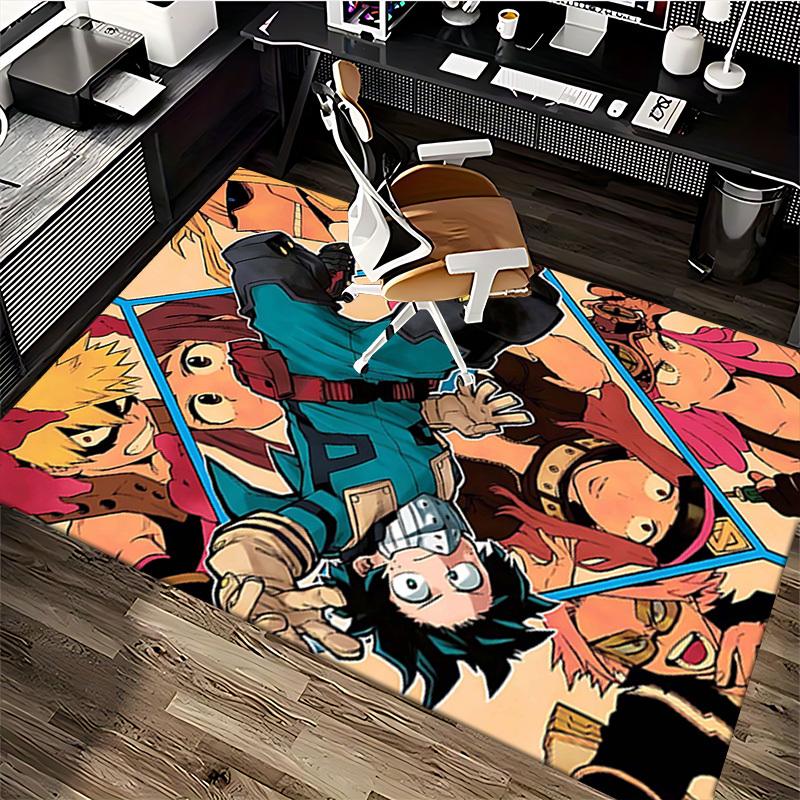 1 stuks My Hero Academia Stoelmat - Anime Cartoon Ontwerp Kantoor Tapijt, Antislip Tapijt voor Bureau, Geschikt voor Huisdecoratie, Woonkamer, Slaapkamer, Speelkamer,