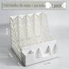 Desktop File Organizer: Four-Compartment Rack with Pen Holder and A4 Storage Box