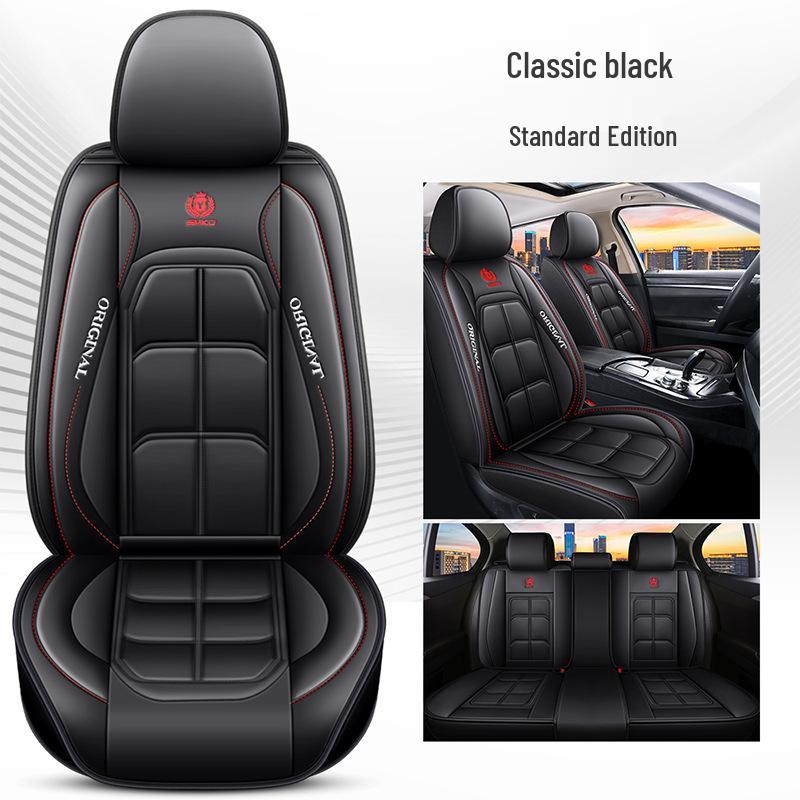 Nappa Leather Universal Car Seat Cover Set - 8-Piece, Full Wrap, All-Season Compatibility