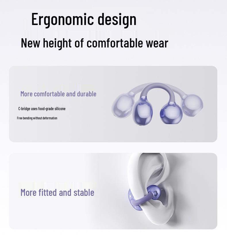 2025 Universal Bone Conduction Sports Bluetooth Earphones - Wireless Ear Clip for Men and Women