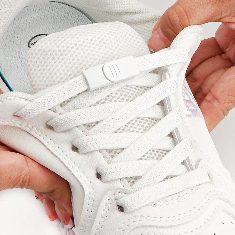 1Pair New Elastic Laces Sneakers Adult Kids 8MM Magnetic Lock Shoelaces Without Ties Flat No Tie Shoelace for Shoes Accessories