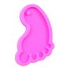 Shiny Glossy Little Foot Ornament Silicone Epoxy Resin Mold DIY Keychain Pendant Jewelry for Valentine Gift Crafts
