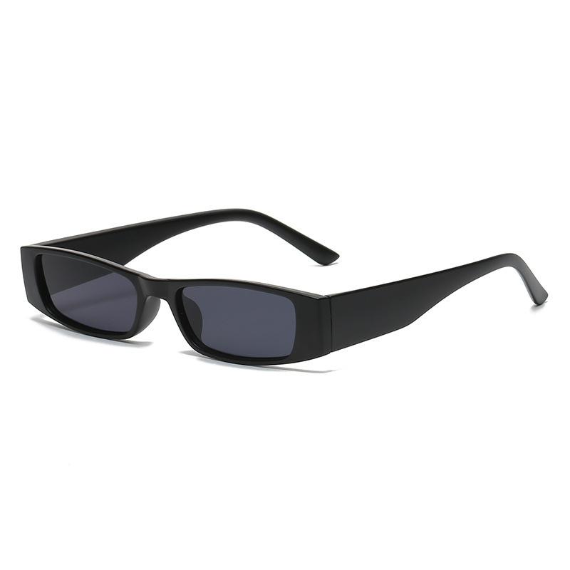 Lunettes de soleil rectangulaires unisexes Rétro Carrées Monture étroite Lunettes de soleil Tendance Vintage Streetwear Lunettes de soleil Teintées UV400 Gafas De Sol