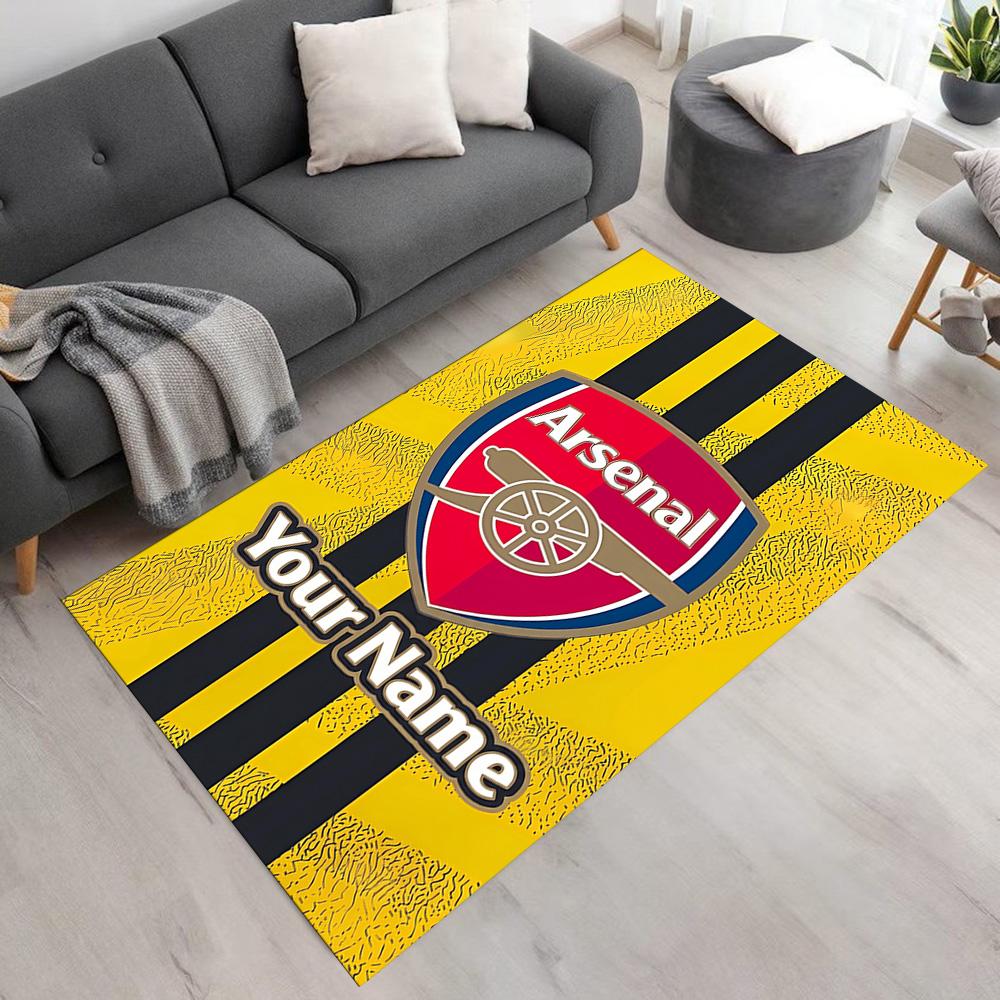 Arsenal F.c. Customize Text Area Rug Design for Balcony Living Rooms Study Room Foyer Anti-slip Rug Office Home Decor