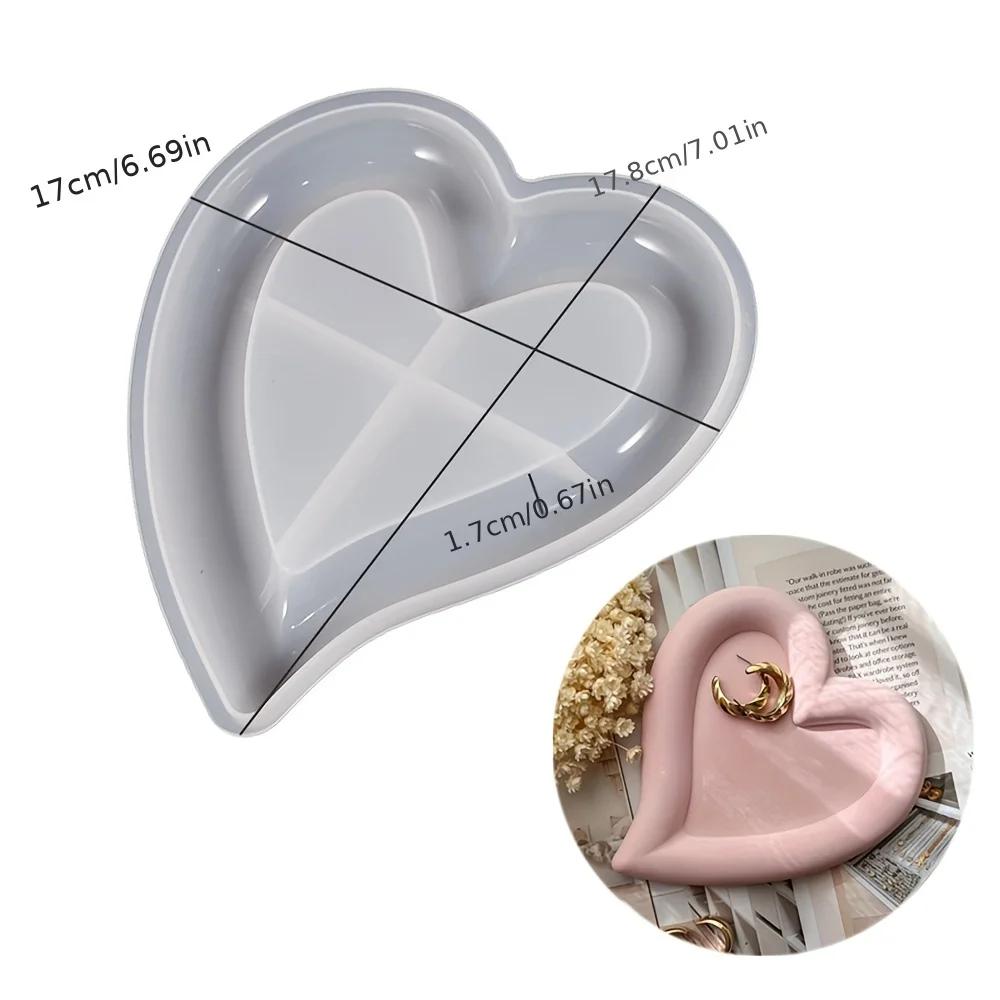 Top Quality Heart Tray Resin Silicone Mold Crystal Glue Transparent Resin Plaster Dish Heart-shaped Plaster Silicone Mold Home