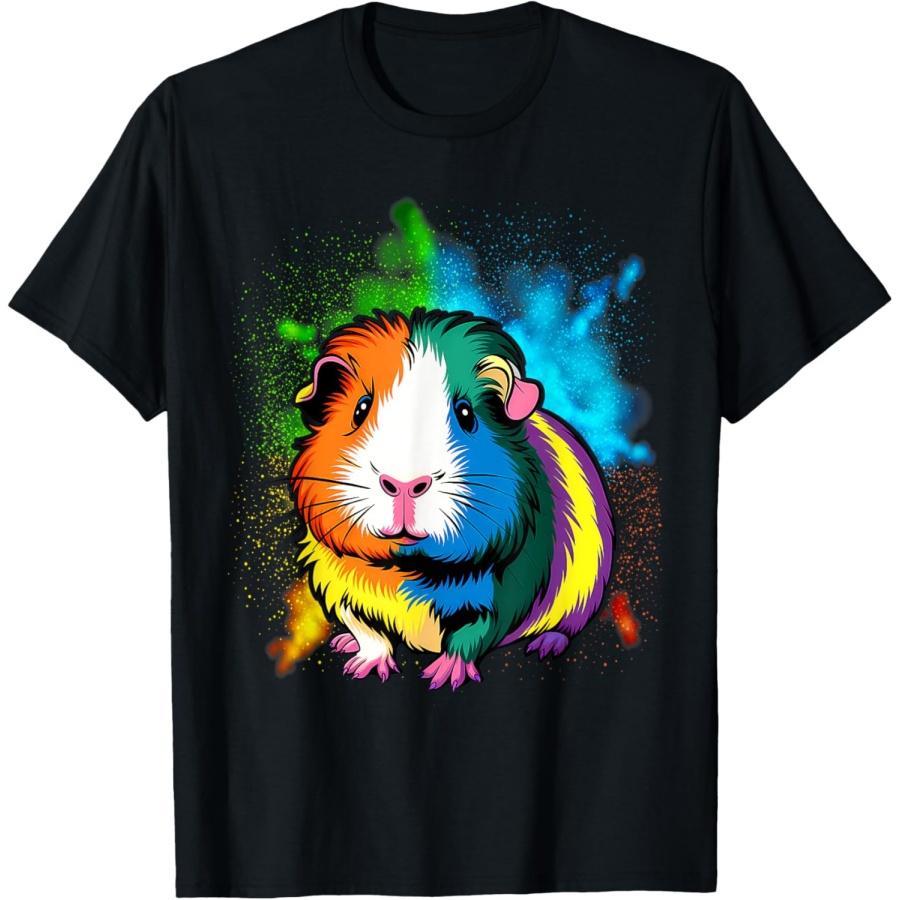T-shirt mignon motif arc-en-ciel cochon d'Inde pour les amoureux des cochons d'Inde