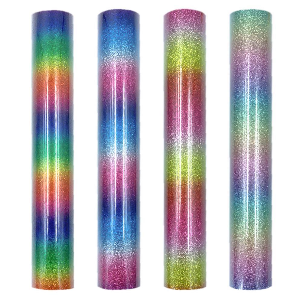 DIY Heat Transfer Self Adhesive Vinyl Bundle Garment Film Silhouette Paper Fabric Holographic Rainbow Craft Vinyl