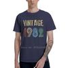 Vintage 1982 Distressed Style Age Tshirts Unisex Casual Tee Top Cotton T Shirt Short Sleeve Birthday Gift Old Tshirts Clothes